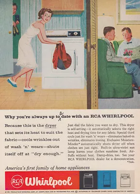 1959 RCA Whirlpool Dryer: Always Up To A Date Vintage Print Ad • $6.75