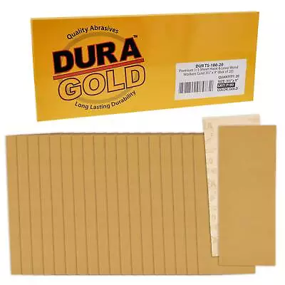 180 Grit - 1/3 Sheet Size 3-2/3  X 9  Hook & Loop Sandpaper - 20 Sanding Sheets • $9.99