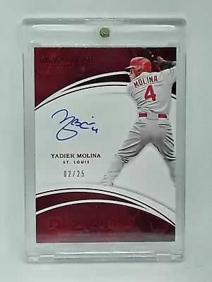 Yadier Molina 2016 Immaculate Baseball - ON CARD AUTO (02/25) St Louis Cardinals • $149.99