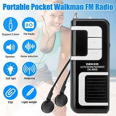 Portable Pocket FM Emergency Weather Radio 3.5mm Battery Operated Tuning Walking • $10.98