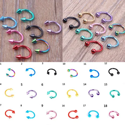 $1.75 • Buy Nose Ring Surgical Steel Hoop Stainless Steel Lip Ear Body Piercing Sexy Jewelry