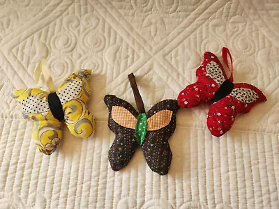 Vintage One Of A Kind 3 Pcs Miniature Quilt Butterfly Pillows  • $22.50