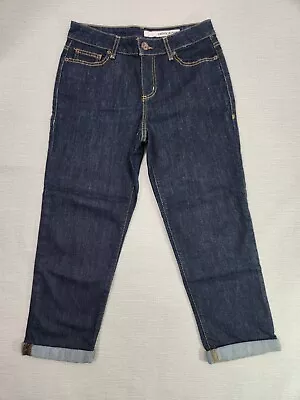 DKNY Jeans Dark Blue Women Size 4 Cotton Spandex Cuffed Denim  • $18.99