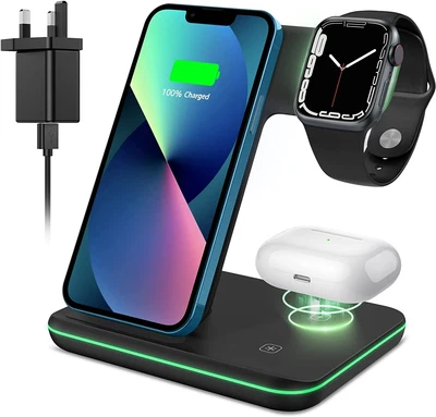 £15.99 • Buy 3 In 1 Wireless Charger, Fast Charger Compatible With IPhone 14/14 Pro/13/13 Pro