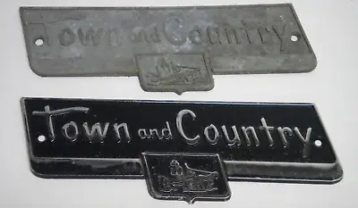 Set Of 2 Vintage Town & Country Metal Emblems Travel Trailer Mobile Home RV • $17.99