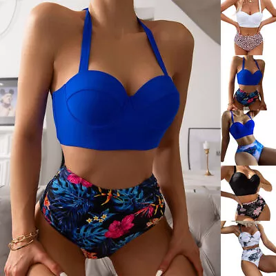 Womens Push Up Padded Bra Bikini Set Swimwear Swimsuit Summer Swimming Costume • £13.29