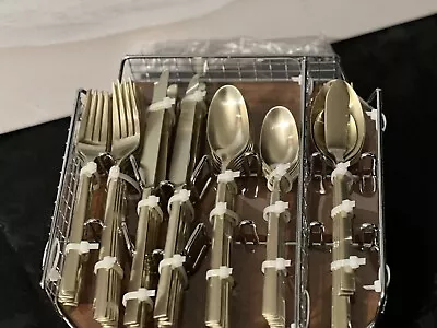 Cambridge Beacon Gold Satin 45-Piece Flatware Set Service For 8 NEW • $40