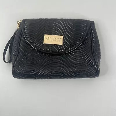 Versace Textured Small Vinyl Pleather Bag Clutch Wristlet Bag Purse • $24.98