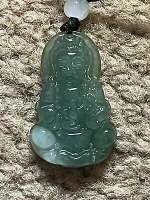 Small Icy Translucent A Jadeite Jade Floral Blue Green White Quan Yin Fei Cui • $98.99