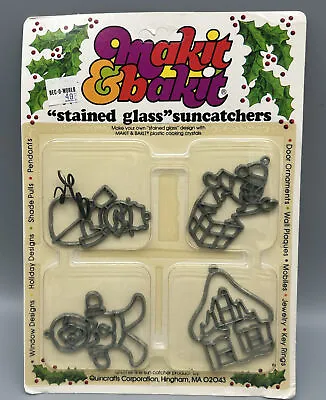 VTG Christmas Make It And Bake It  MAKIT & BAKIT  Stained Glass Pack Of 4 NOS • $29.99