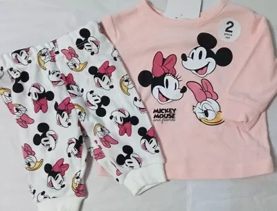 DISNEY MICKEY MINNIE MOUSE Licensed Baby Girl Pjs Pyjamas Sleepwear Size 000 • $16.95