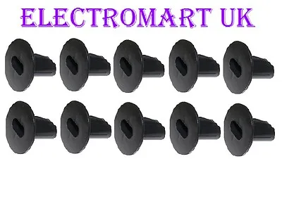 10 X Double Twin Grommets Tv Coax Cable Tidy Wall Bushes Entry Exit Black • £7.90