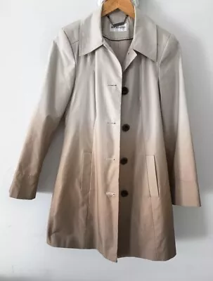 M&S Autograph  Caramel Beige  Ombre Spring  Rain Coat Mac  Size 8 • £20