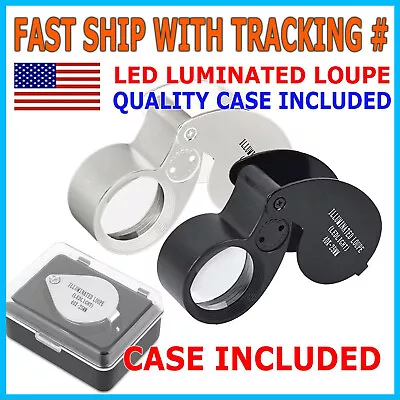 40X Jewelers Loupe Magnifier Light Jewelry Eye Loop Pocket Magnifying Glass Coin • $5.99