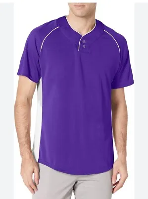 Wilson Mens Sporting Goods Double Bar Mesh 2-Button Jersey Adult Large Purple • $14.55