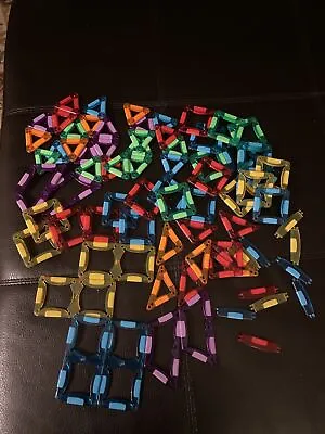 Lot Of 77 Magnet Tiles In 6 Different Colors 6 Shapes From MagCreator CraZArt • $25.90