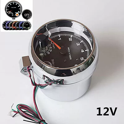 3.75  7 Colors LED Car Tachometer 0-8000 RPM Works On 4 6 And 8 Cylinder Engine • $38.60