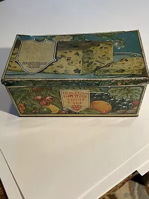 Vintage Hostess Fruit Cake Litho Tin 6  Hinged Lid United Bakeries Corporation • $7