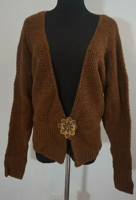 Moda International Victorias Secret Brown Wool Sweater Cardigan Sz S M • $6.49