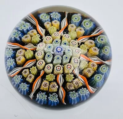 Perthshire Paperweight 9  Spoke Radial Millefiori Blue Ground PP2 Pre 1978 Rare • £48