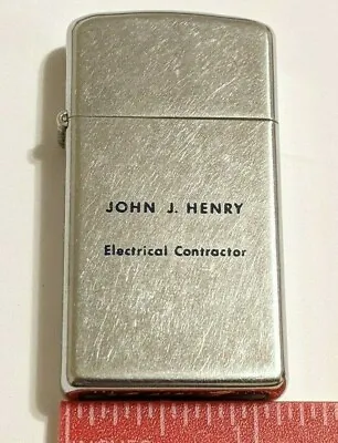 Vintage Slim Zippo Lighter John J. Henry Electrical Contractor • $106.81