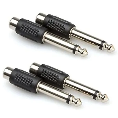 (4 PCS ) 1/4  Male Mono Plug To Single RCA Jack (F) Audio Cable Cord Adapter NEW • $7.99