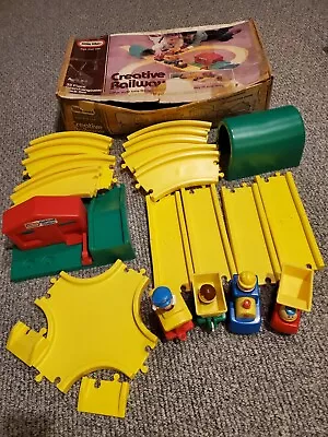 Vintage 1985 Little Tikes Creative Railway Tracks Train / Yellow  I-80 Road • $125