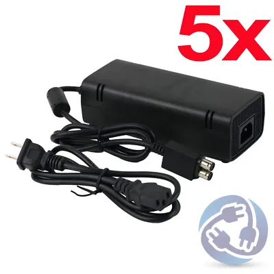 $81.49 • Buy LOT - 5X AC Power Supply Charger Adapter Cable Cord For Microsoft Xbox 360 Slim