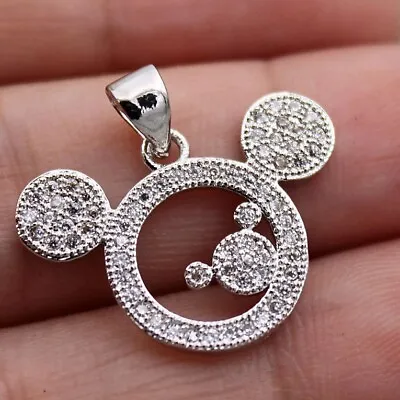 Elegant 925 Sterling Silver Mickey Mouse White Topaz Women New Fashion Pendant • $19.74