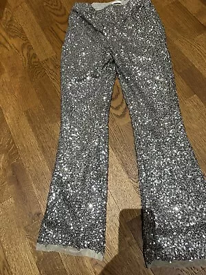 Marks & Spencer Silver Sequin Flares 12-13 Years • £12.50