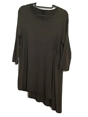 £19.99 • Buy Yong Kim Ladies Khaki Tunic ￼/￼ Dress￼￼￼ 3/4 Sleeved Top Stretch￼ - Size: 14