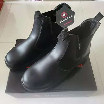 Mens Blackrock Dealer Boots Chelsea UK9 Leather Safety Work Steel Cap Shoes 001 • £19.99