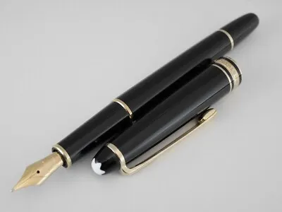Montblanc Meisterstuck 144 Black Fountain Pen F (unicolor Nib)(ebonite Feed) • $179