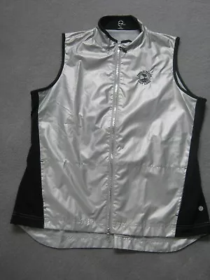 NWOT Pebble Beach Logo Women's EP SPORT Vest- Silver Full Zip Lined-Size Large • $27.95