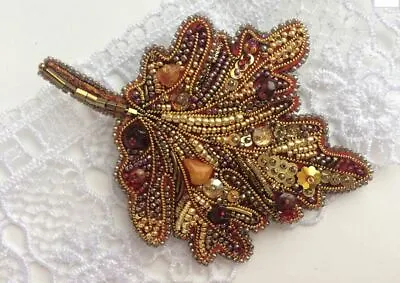 Leaf Brooch Maple Embroidered Mom Life Present Shawl Pin Scarf Fall Jewelry  • $115.55