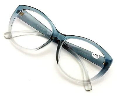 Oversize Women Reading Glasses - Magnified Readers Cateye Vintage Jackie O Clear • $10.95