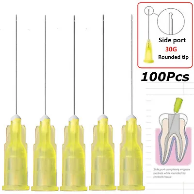 100Pcs Dental Endo Root Canal Irrigation Tip 30GA End-Closed Side Hole Syringes • $11.75