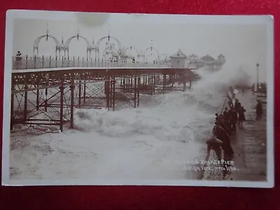 £7.99 • Buy Rough Sea And Palace Pier, Brighton, RP 1196, Posted 1911, To Brunswick Sq. Hove