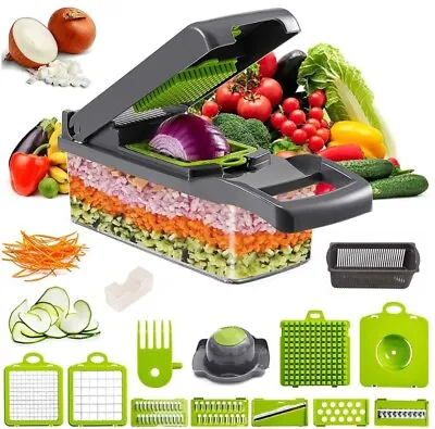 16 In 1 Vegetable Chopper Salad Fruit Vegetable Food Dicer Slicer Kitchen Peeler • £9.99