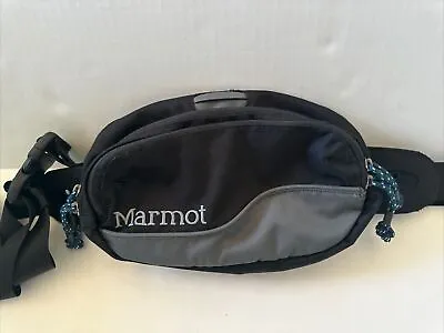 Marmot Waist Pack Multi Pocket Bag Lumbar Fanny Pack Black Gray • $18