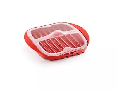  Microwave Bacon Maker/Cooker With Lid Red 11.02  L X 9.8  W X Regular Lid • $38.36