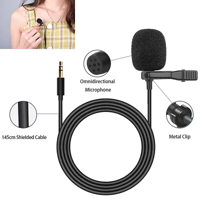 3.5mm Clip On Mini Mic Microphone Lavalier Lapel For Mobile Phone PC Recording • $4.99