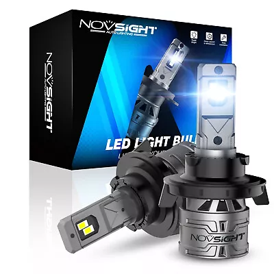 NOVSIGHT 2PCS H13 LED Headlight Bulbs Kit High Low Beam 6500K White Super Bright • $17.49