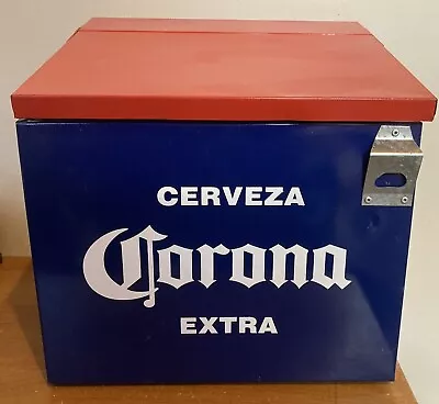 Vintage Look Promo Corona Extra Cerveza Beer Steel Metal Beverage Cooler Mexico • $79.99