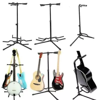 New Glarry Holder 1/2/3 Acoustic Electric Bass Guitar Stand Band Stage Black • $15.88