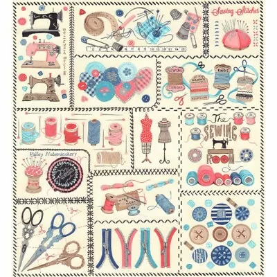 Nutex Fabric - Sew Vintage Sewing Panel - Patchwork Quilting Dressmaking Fabric • £5.99