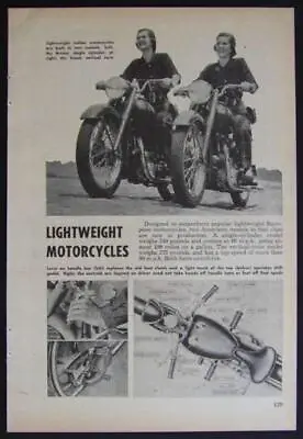 Indian Motorcycles Scout & Arrow 1949 Vintage Pictorial • $6.89