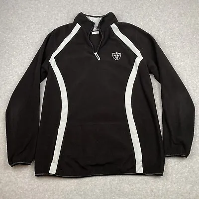 Las Vegas Raiders Oakland 1/4 Zip Fleece Womens Medium NFL Team Apparel Black • $17.99