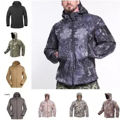 Mens Cargo Jacket Coats Winter Hooded Warm Zipper Outwear Size S-3XL Windproof  • $58.27