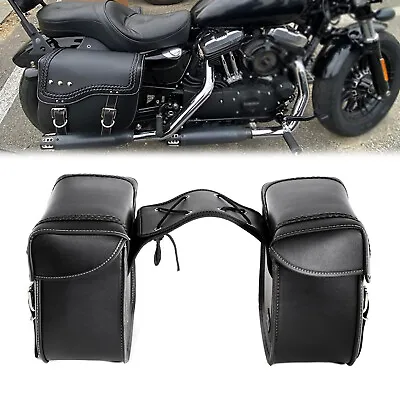 $124.99 • Buy Black Side Saddle Bag Luggage For Yamaha V-star XVS 650 950 1100 1300 Road Star